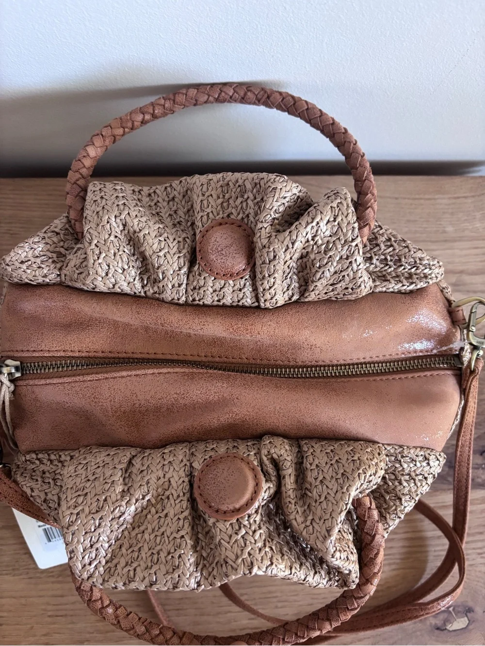NWT HOBO Darling Small Satchel Crossbody Bag Purse - Meadow Woven Straw - Picture 8 of 14